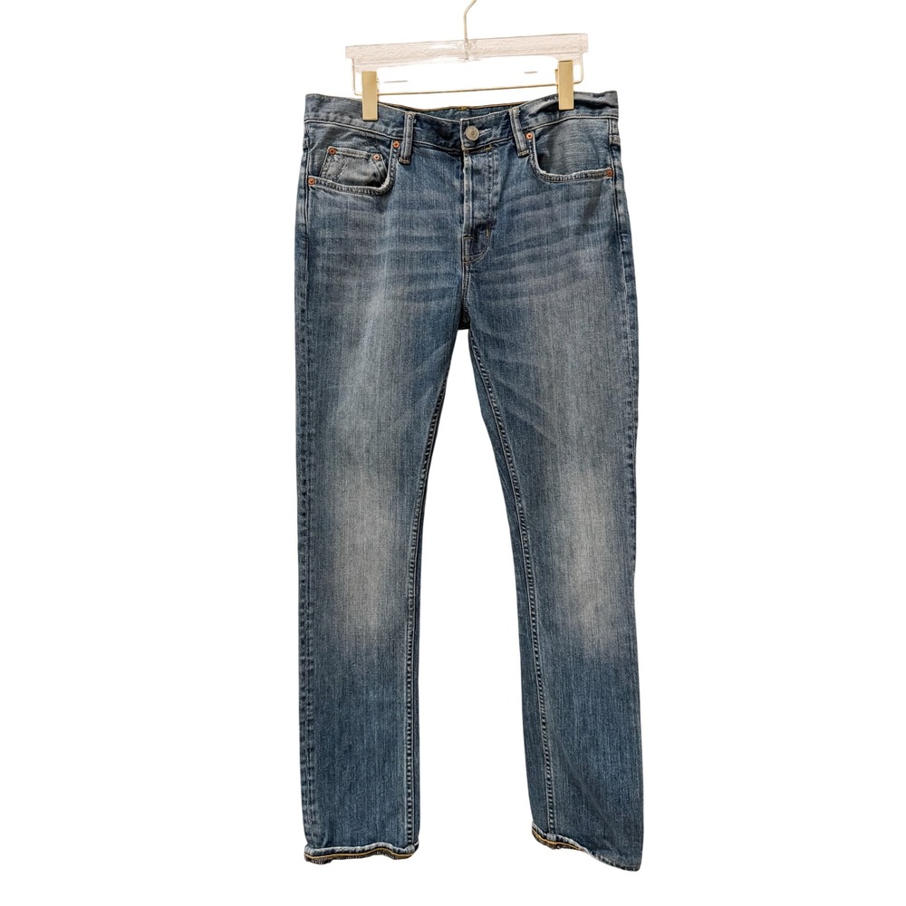 AllSaints Cigarette Skinny Jeans Mens W32 Blue Stretch Denim Slim Fit Designer
